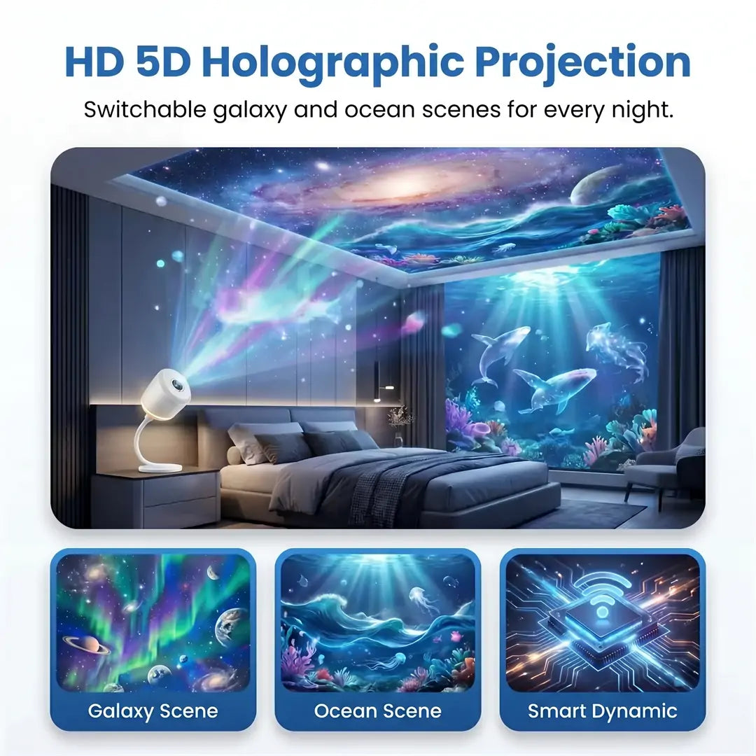 💎NEXT-GEN SMART PROJECTION HD Smart Dynamic 5D Holographic Night Light Projector🌌