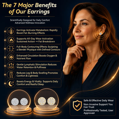 🔥 90% OFF TODAY: Oneswear® Timeless Radiance Shaping Earrings-✨Helps support weight management, reduce water retention, and promote healthy circulation