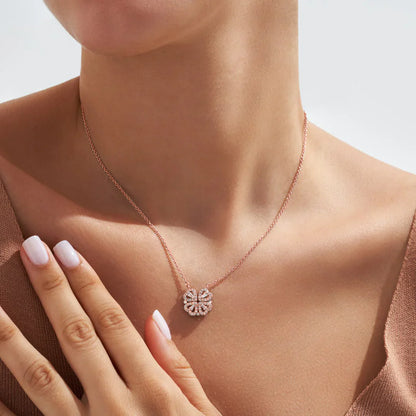Lucky Heart Necklace – 2-in-1 Clover & Heart Pendant