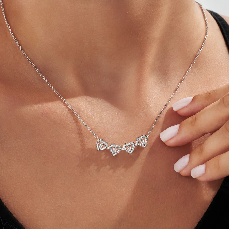 Lucky Heart Necklace – 2-in-1 Clover & Heart Pendant