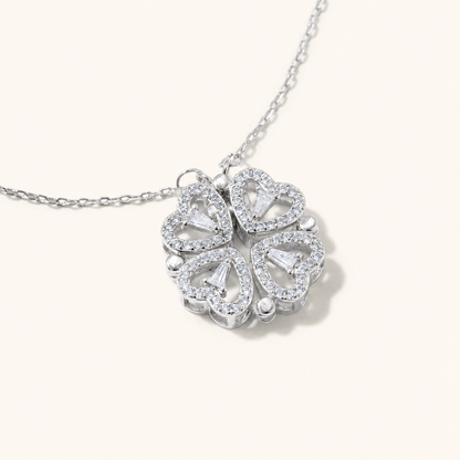 Lucky Heart Necklace – 2-in-1 Clover & Heart Pendant