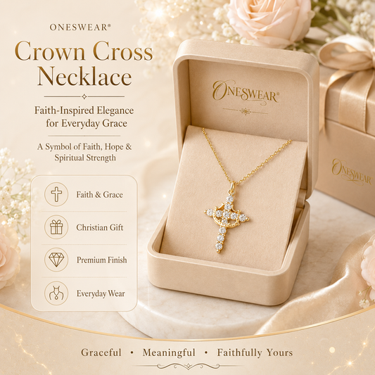 Cross & Crown Necklace — A Meaningful Faith Gift of Grace & Strength ✝️