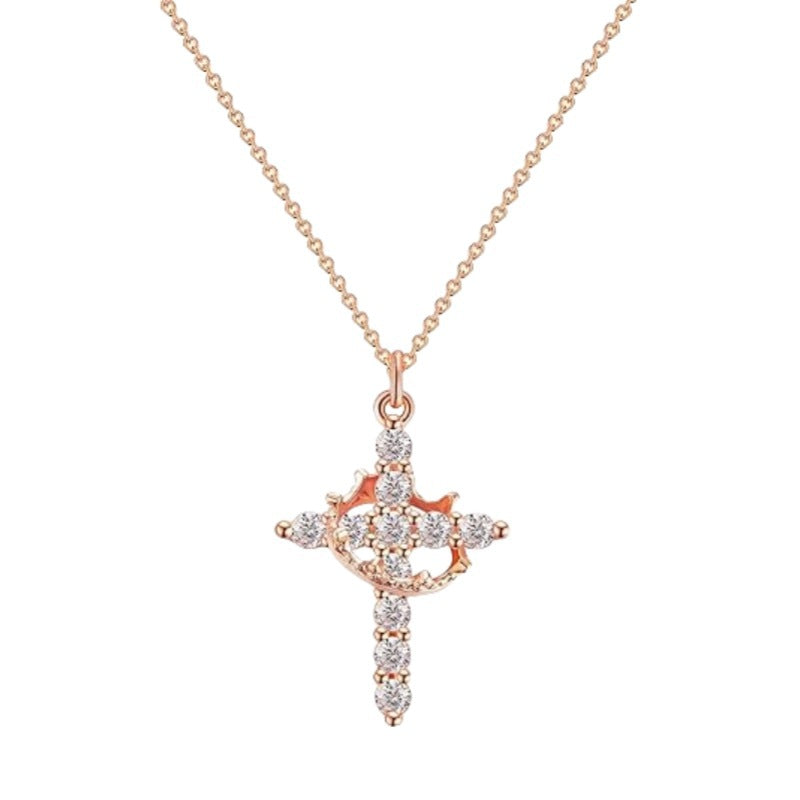 ✨ Crown Cross Necklace – Faith-Inspired Elegance for Everyday Grace ✝️