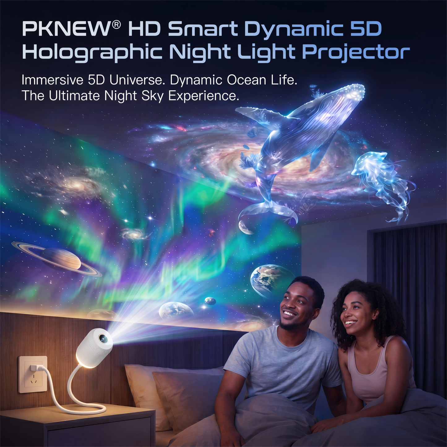 💎NEXT-GEN SMART PROJECTION HD Smart Dynamic 5D Holographic Night Light Projector🌌