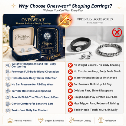 🔥 90% OFF TODAY: Oneswear® Timeless Radiance Shaping Earrings-✨Helps support weight management, reduce water retention, and promote healthy circulation