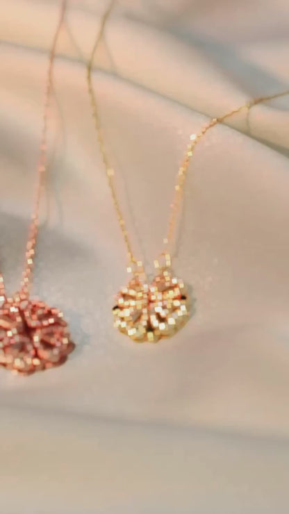 Lucky Heart Necklace – 2-in-1 Clover & Heart Pendant