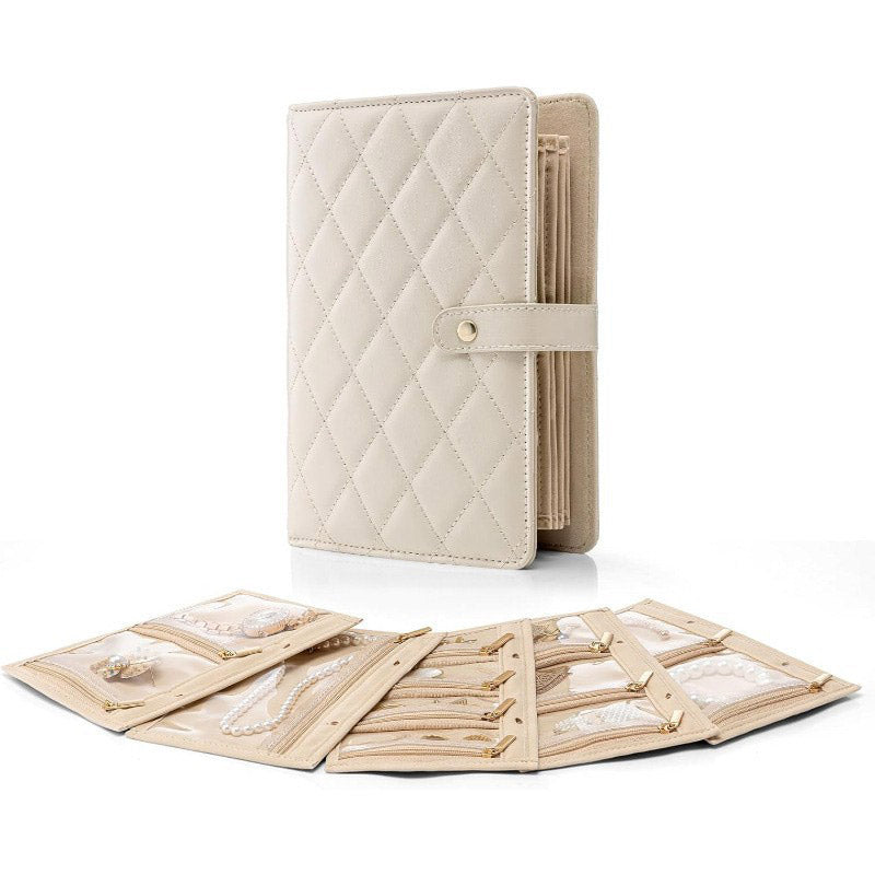 ✨ Checkered Jewelry Bag – Elegant Travel Jewelry Organizer & Portable Storage Case