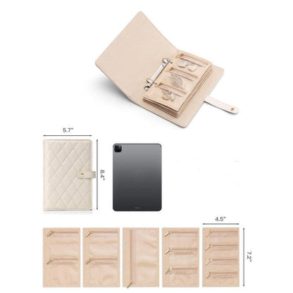 ✨ Checkered Jewelry Bag – Elegant Travel Jewelry Organizer & Portable Storage Case